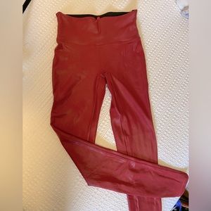 Red Spanx Faux Leather Leggings